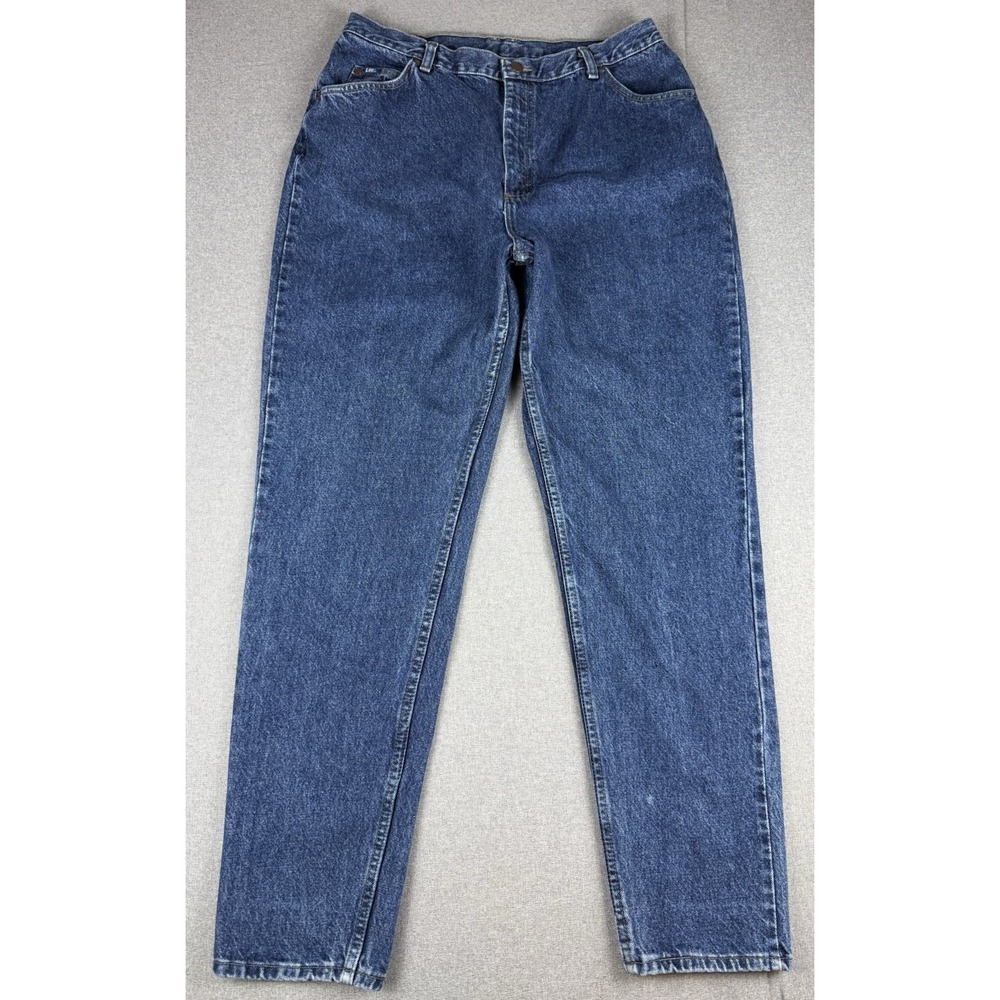 Lee Original Jeans Women's 18 Long Blue Relaxed Straight Denim High Rise USA